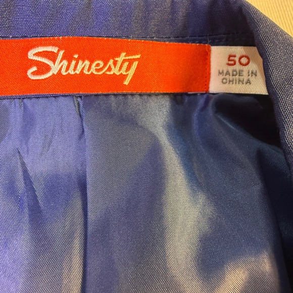 Shinesty Snowflake Western Suit Jacket 50 Pants 46x35 Blue White Holiday Party - Picture 2 of 16